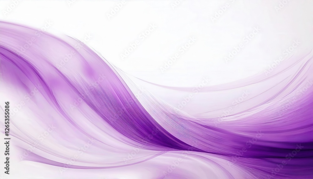 Poster soft purple wave gradient abstract design with flowing lines, smooth texture and light tones for modern decor or background