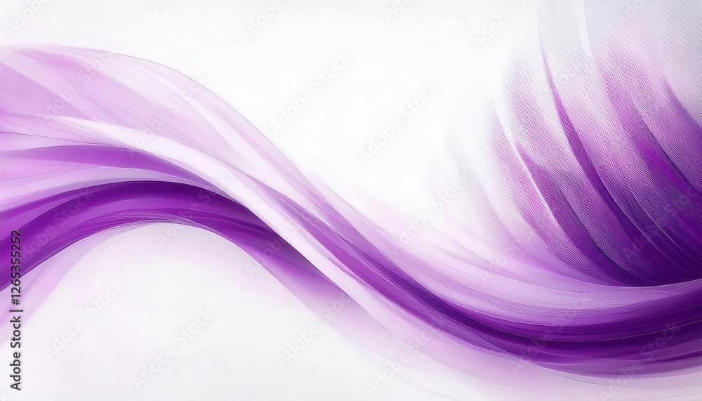 Poster soft purple wave gradient abstract design with flowing lines, smooth texture and light tones for modern decor or background