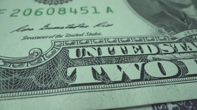 American one hundred dollar paper banknote in close up macro. Hundred USD cash macro view. 100 Dollar Cash Stop Motion. Hundred Dollar Closeup. Rich business economy of usa. Loop video.
