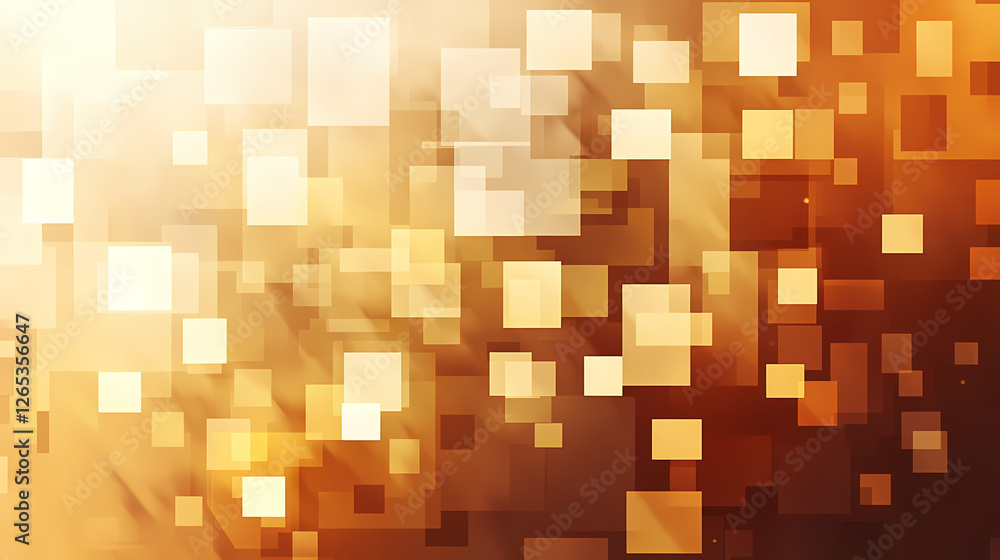 Poster dynamic abstract: overlapping squares in warm tones
