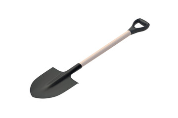 Shovel isolated on white background. Garden equipment. Construction tool. 3d render