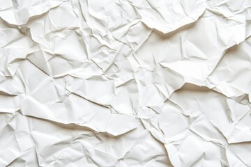 Obraz premium White paper displaying intricate creases and folds, creating a textured surface. Ideal for backgrounds, design elements, or abstract art