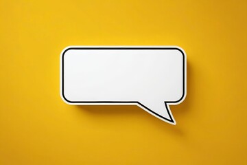 Fototapeta premium a close up of a speech bubble on a yellow background