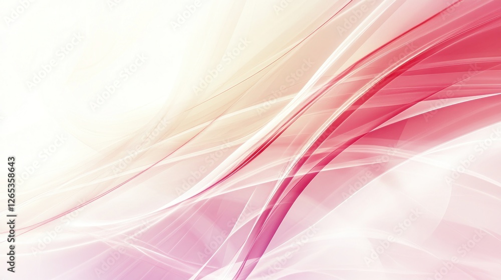 Poster elegant abstract background with flowing pink and white lines design