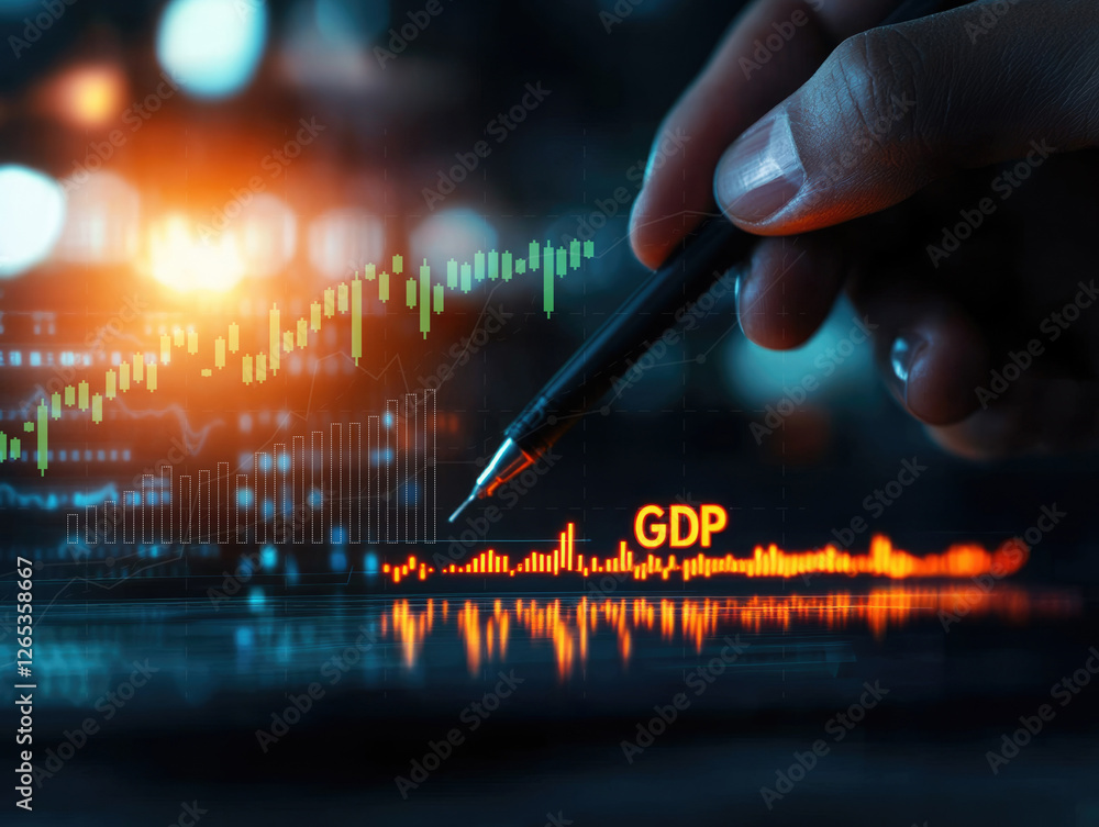 Poster economic growth analysis for gdp projections in 2025 trends data visualization and insights in a dig