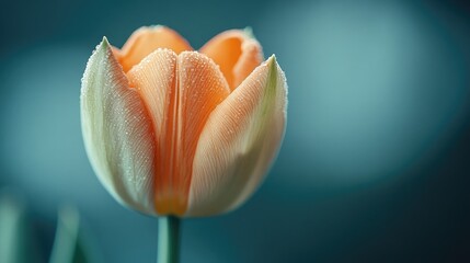 Orange tulip close-up isolate. Orange tulip wallpaper background print. Photo wallpaper tulip print. Tulip postcard, gift for March 8, Women's Day, Mother's Day, birthday.