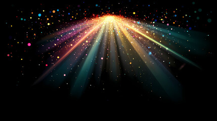 Mystical Light Beam on Black Background