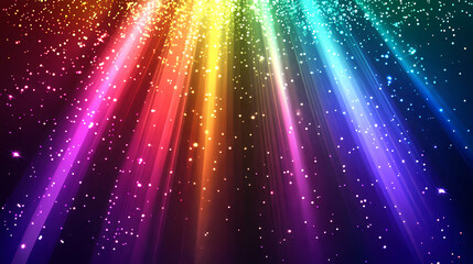 Rainbow Light and Stars Wallpaper