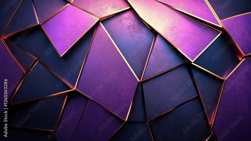 Poster intricate patterns of purple and black with golden accents create an abstract and vibrant backdrop