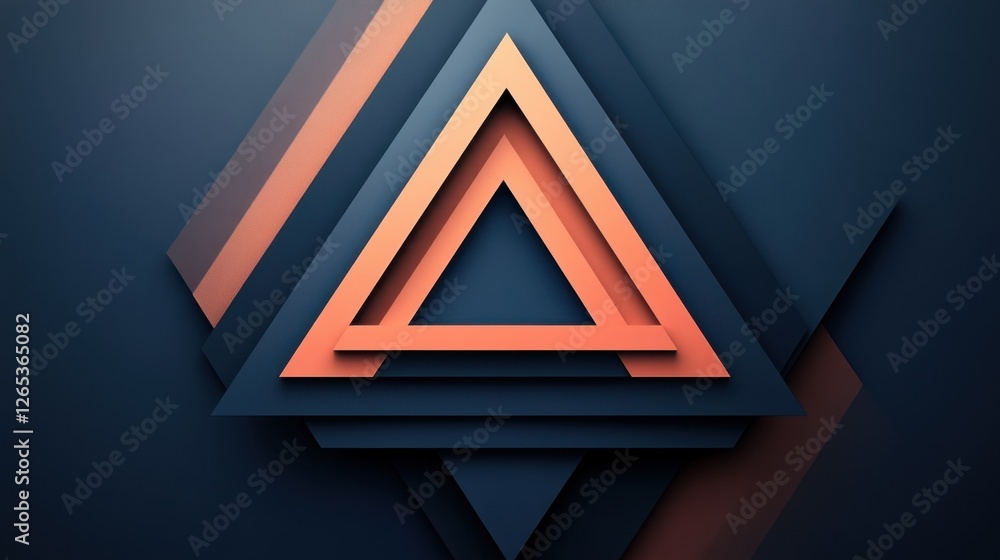 Poster engaging geometric shapes create a captivating visual depth with contrasting colors in a modern abst