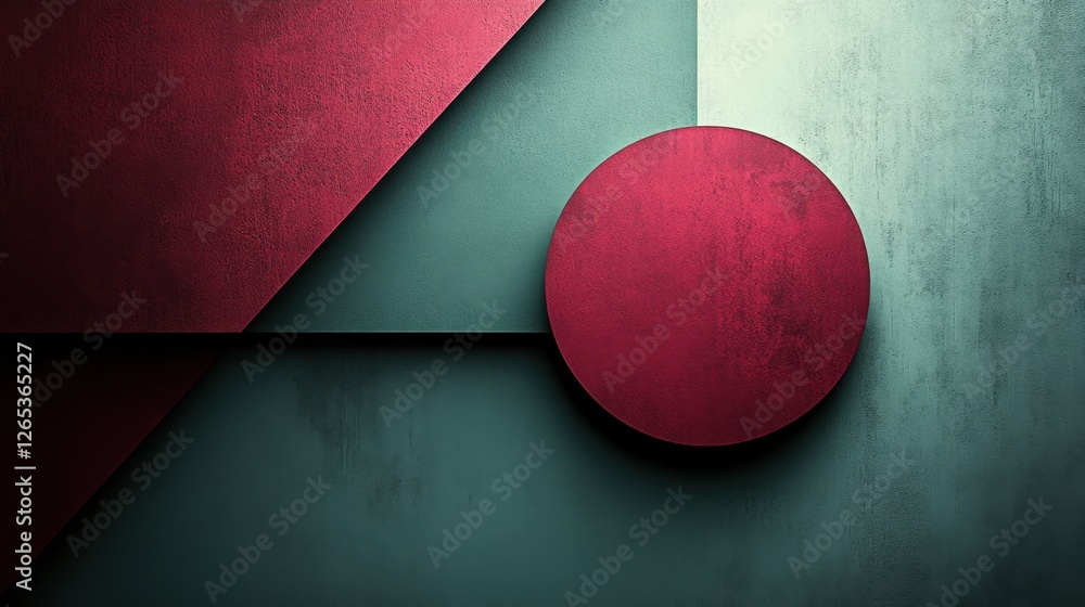 Poster bold geometric shapes in rich colors create a captivating abstract composition with depth and textur