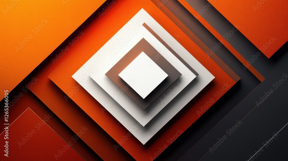 Poster intricate layers of orange and white create a captivating geometric pattern in contemporary design m