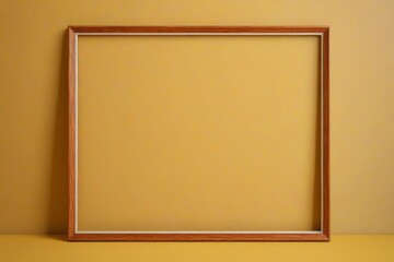 a close up of a picture frame on a yellow wall