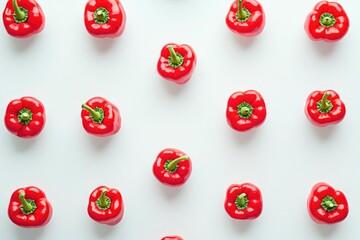 Fototapeta premium Healthy red bell peppers fresh for cooking