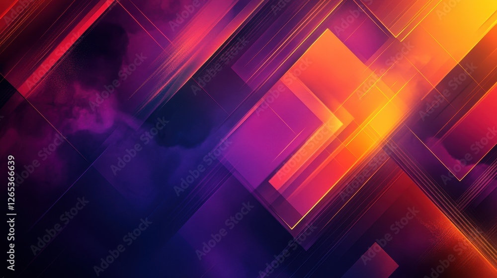 Poster vibrant abstract composition showcasing dynamic shapes and colors in a captivating visual display