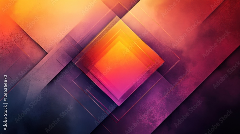 Poster vibrant geometric patterns create a mesmerizing visual tapestry of light and color in an abstract co