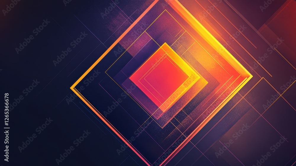 Poster vibrant geometric patterns create mesmerizing visual depth in a digital artwork featuring bright col