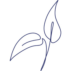 abstract plants one line