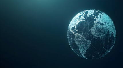 Global Network Connection Abstract Earth Globe with Connecting Lines