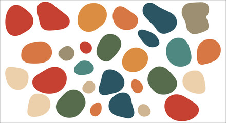 Decorative colorful abstract blobs elements, Organic colorful blob shapes, Abstract colorful geometric shape, Bright abstract organic shapes collection, Vibrant organic blob shapes vector illustration