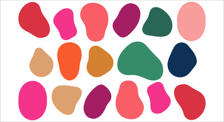 Decorative colorful abstract blobs elements, Organic colorful blob shapes, Abstract colorful geometric shape, Bright abstract organic shapes collection, Vibrant organic blob shapes vector illustration