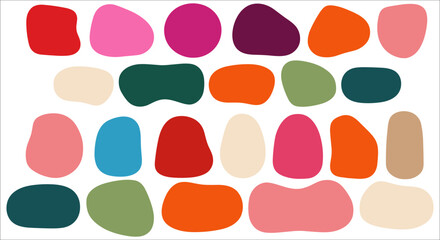Abstract colorful organic shapes vector, Decorative colorful abstract blobs, Abstract blobs in various colors, Abstract colorful geometric shapes, Colorful abstract organic shapes vector illustration