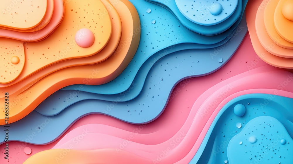 Poster colorful abstract waves create a vivid expression of fluidity and motion in a contemporary design la