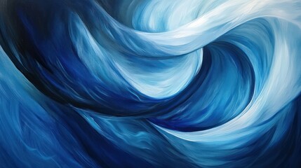 An abstract blend of dark blue and light blue swirls that blend together, creating a smooth, fluid pattern.