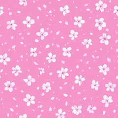 Repetitive colorful flower pattern for Spring theme fabric design.