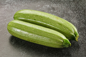 Raw green ripe zucchini vegetable