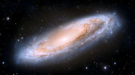 Fototapeta premium Spiral Galaxy in Deep Space: Cosmic Dust and Stellar Light