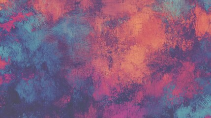 A vibrant abstract painting featuring swirling colors of blue, pink, and orange, creating an energetic and dynamic visual experience.