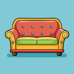 red sofa isolated on white background