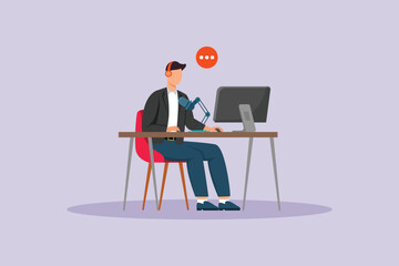 Podcast concept. Colored flat vector illustration isolated.