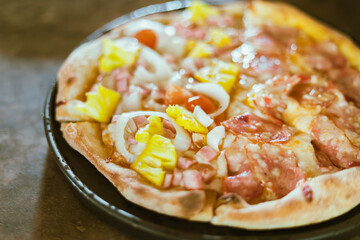 Close up homemade pizza
