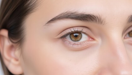 Obraz premium Close-Up of Beautiful Human Eye with Gentle Makeup and Natural Look