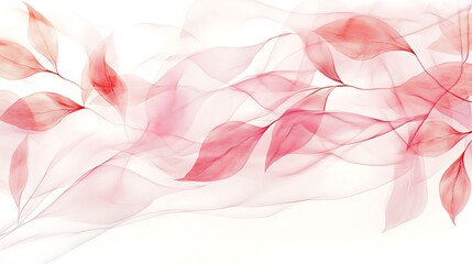 Delicate Pink Leaves Flowing Softly Across White Background