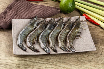 Raw fresh King Tiger prawn