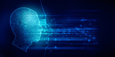 2d illustration digital Artificial mind concept