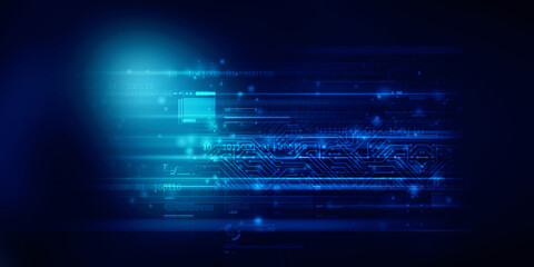 2d illustration Abstract futuristic electronic circuit technology background