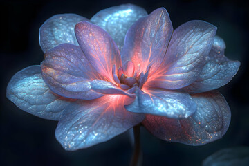 Glowing Illuminated Flower Close Up