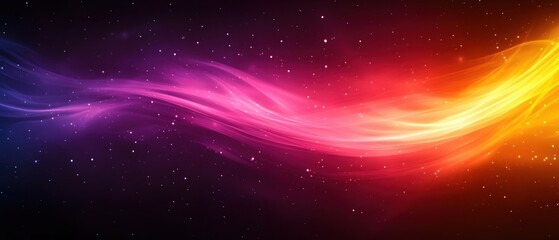 Obraz premium Abstract Cosmic Swirl of Light and Color with Sparkling Particles in a Dark Background