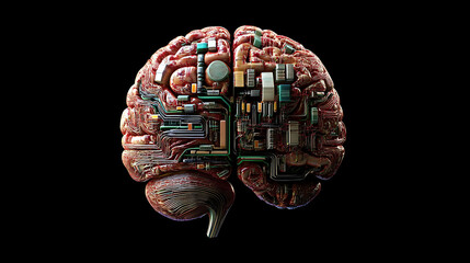Fototapeta premium A digital brain representation visualizing AI's thought process (2)