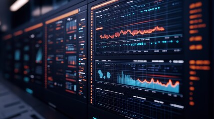 Naklejka premium AI Supercomputer Interface for Predictive Analytics and Visualization