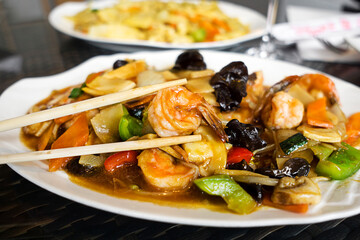 Chinese food shrimps