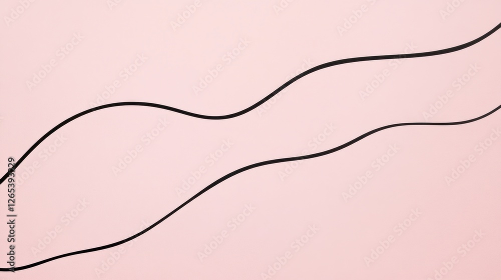 Poster elegant abstract lines on a soft pink background for modern design