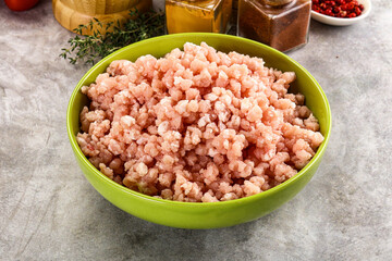 Homemade Raw pork minced meat