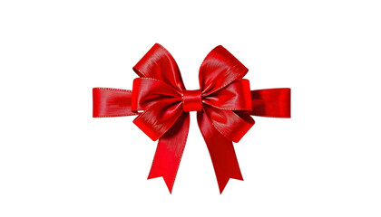 Fototapeta premium Red satin ribbon bow isolated on a white background