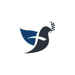 A bird with a leaf in its beak