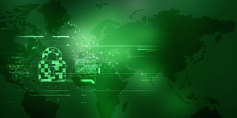 2d illustration Safety concept: Closed Padlock on digital background